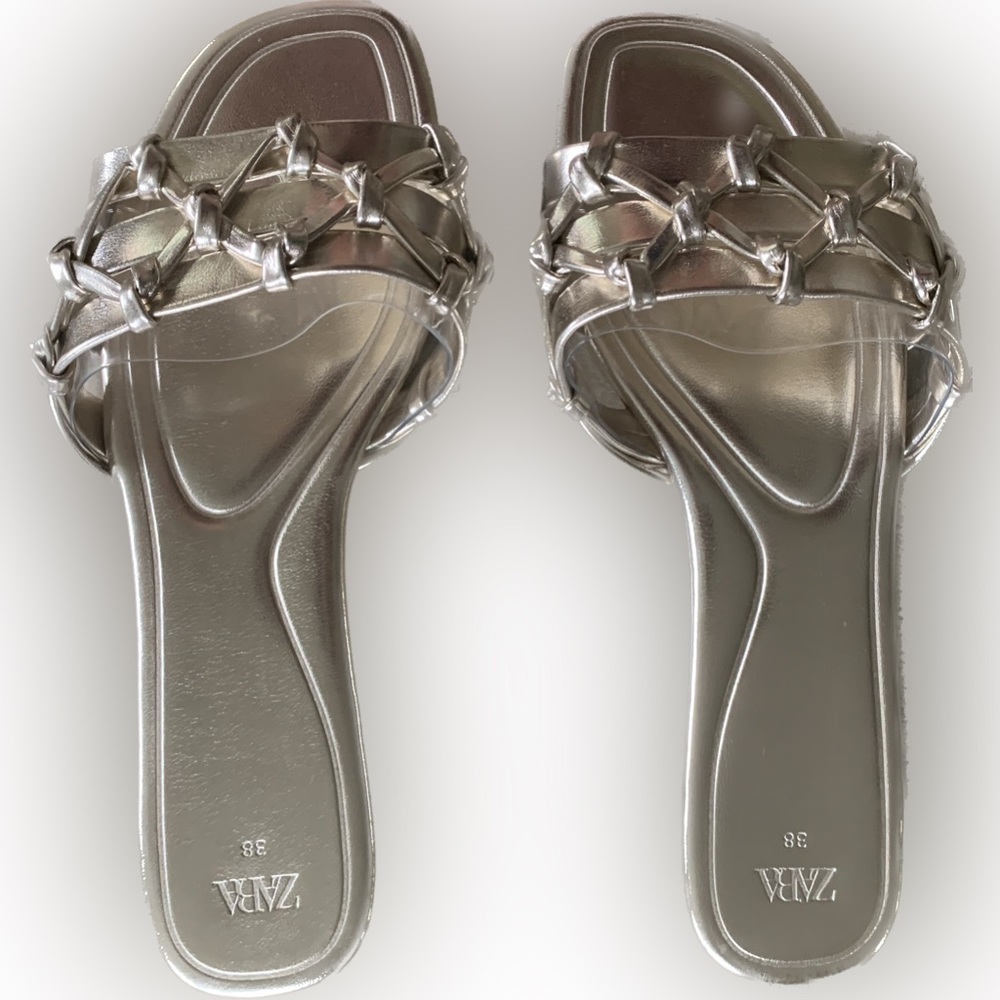 Zara gold sandals , size 38